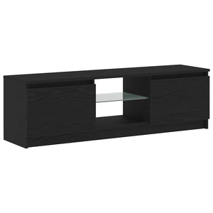 TV-Schrank Schwarz Eichen-Optik mit LED
