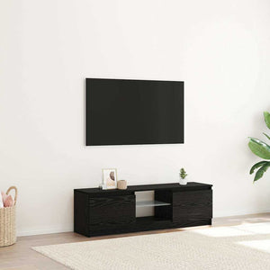 TV-Schrank Schwarz Eichen-Optik mit LED