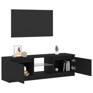 TV-Schrank Schwarz Eichen-Optik mit LED