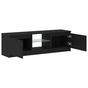 TV-Schrank Schwarz Eichen-Optik mit LED