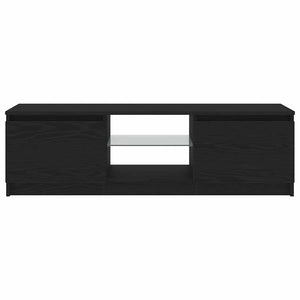 TV-Schrank Schwarz Eichen-Optik mit LED