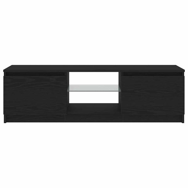 TV-Schrank Schwarz Eichen-Optik mit LED