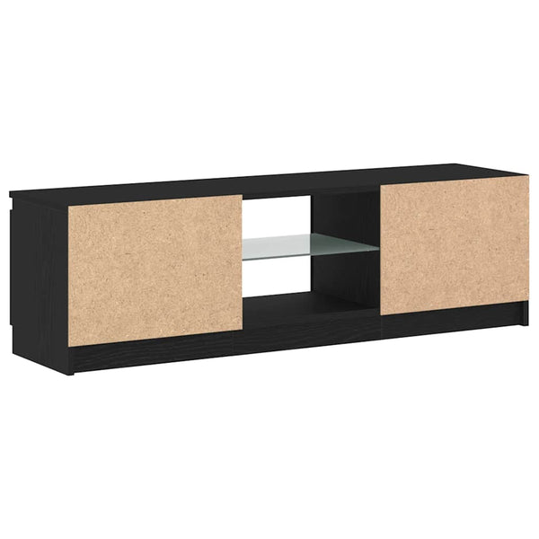 TV-Schrank Schwarz Eichen-Optik mit LED