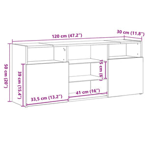 TV-Schrank mit LED Schwarz Eichen-Optik 120 cm