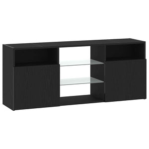 TV-Schrank mit LED Schwarz Eichen-Optik 120 cm