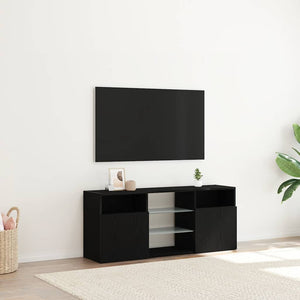 TV-Schrank mit LED Schwarz Eichen-Optik 120 cm