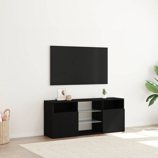 TV-Schrank mit LED Schwarz Eichen-Optik 120 cm