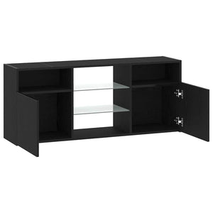 TV-Schrank mit LED Schwarz Eichen-Optik 120 cm