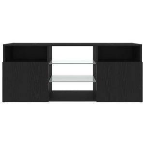TV-Schrank mit LED Schwarz Eichen-Optik 120 cm