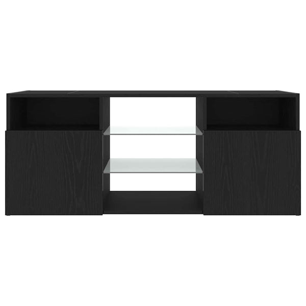TV-Schrank mit LED Schwarz Eichen-Optik 120 cm
