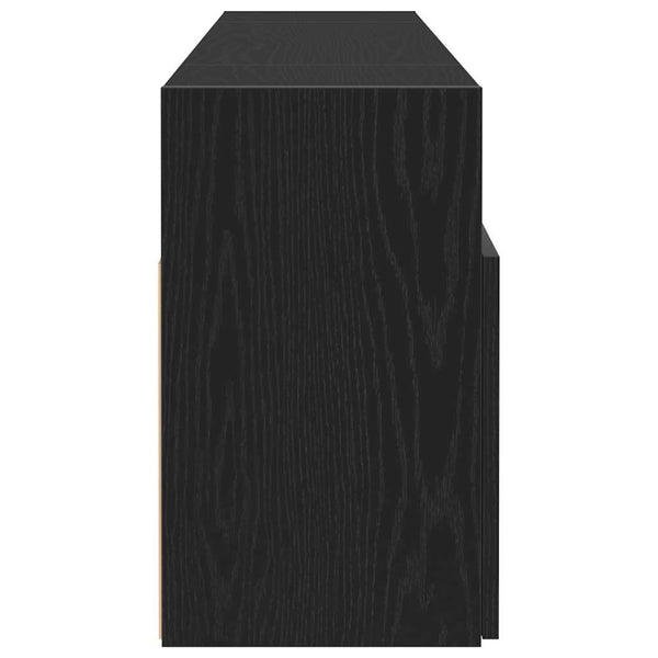 TV-Schrank mit LED Schwarz Eichen-Optik 120 cm
