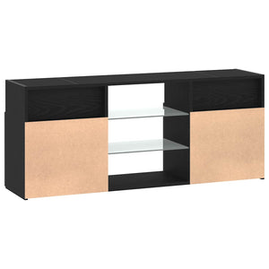 TV-Schrank mit LED Schwarz Eichen-Optik 120 cm