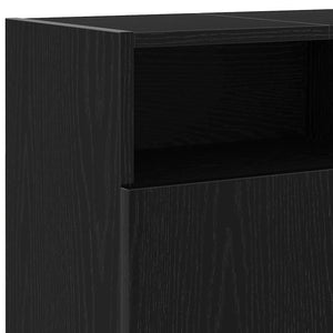 TV-Schrank mit LED Schwarz Eichen-Optik 120 cm