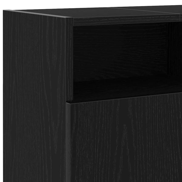 TV-Schrank mit LED Schwarz Eichen-Optik 120 cm