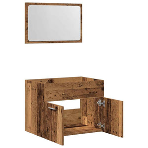 Badmöbel Set Altholz Optik, 2-teilig