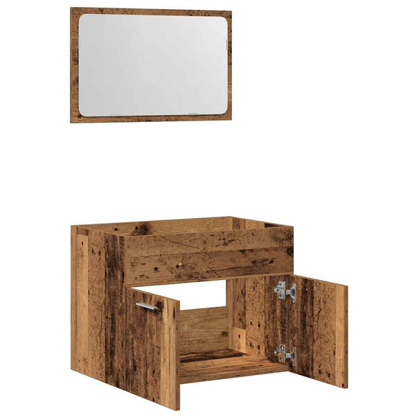 Badmöbel Set Altholz Optik, 2-teilig