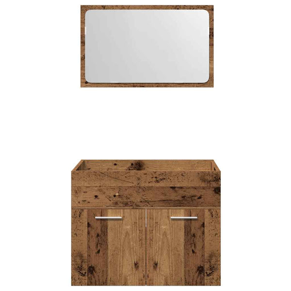Badmöbel Set Altholz Optik, 2-teilig