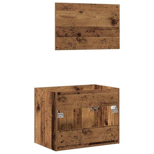 Badmöbel Set Altholz Optik, 2-teilig