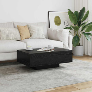 Schwarzer Couchtisch Eichenoptik 85x55 cm
