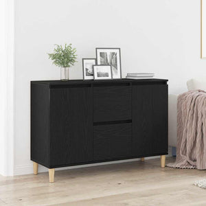 Schwarzes Sideboard mit Schubladen 102 cm