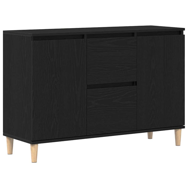 Schwarzes Sideboard mit Schubladen 102 cm