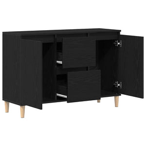 Schwarzes Sideboard mit Schubladen 102 cm