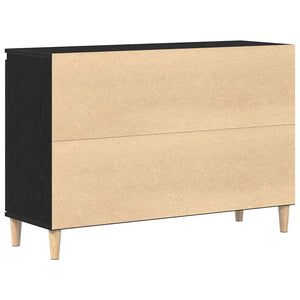 Schwarzes Sideboard mit Schubladen 102 cm