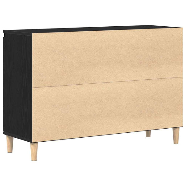 Schwarzes Sideboard mit Schubladen 102 cm