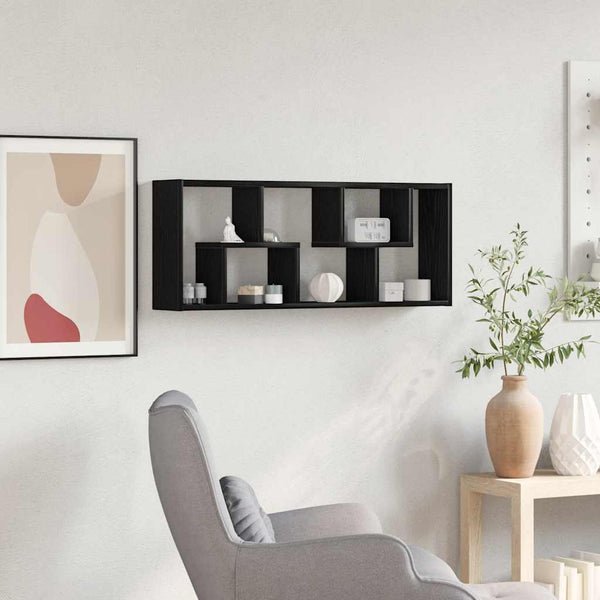 Wandregal Schwarze Eiche 36x16x90 cm