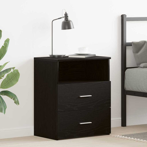 Nachttisch Schwarz Eichenoptik 50x32x60cm