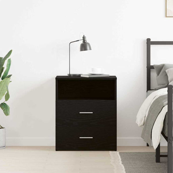 Nachttisch Schwarz Eichenoptik 50x32x60cm