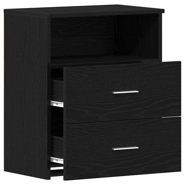 Nachttisch Schwarz Eichenoptik 50x32x60cm