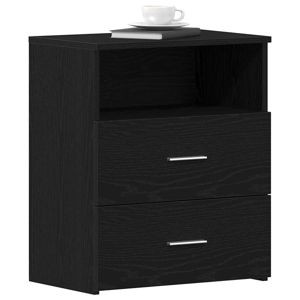 Nachttisch Schwarz Eichenoptik 50x32x60cm