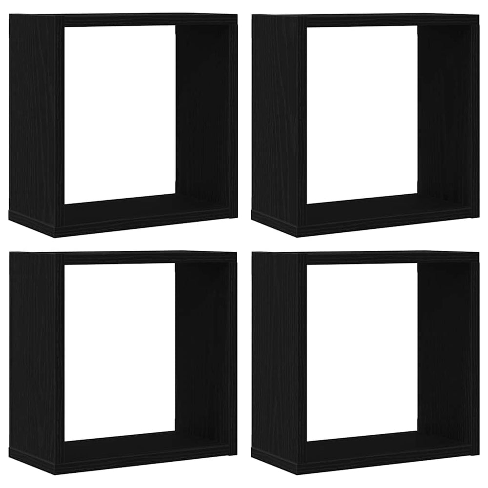Würfel Wandregale, 4er Set, Eichen-Optik