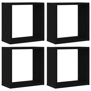 Würfel Wandregale, 4er Set, Eichen-Optik
