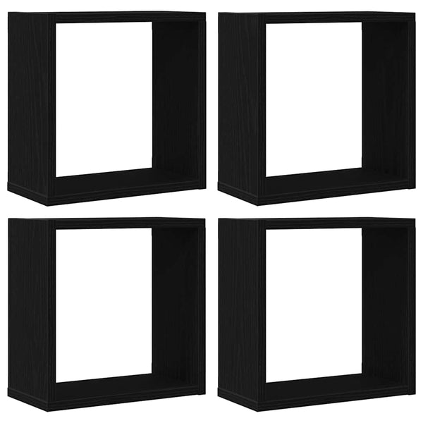 Würfel Wandregale, 4er Set, Eichen-Optik