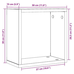 Würfel Wandregale, 4er Set, Eichen-Optik