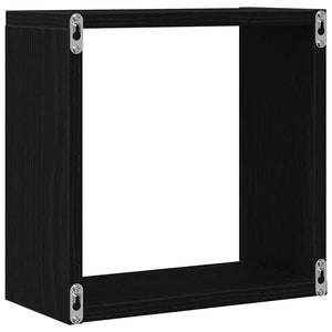 Würfel Wandregale 6er Set Schwarz Eiche