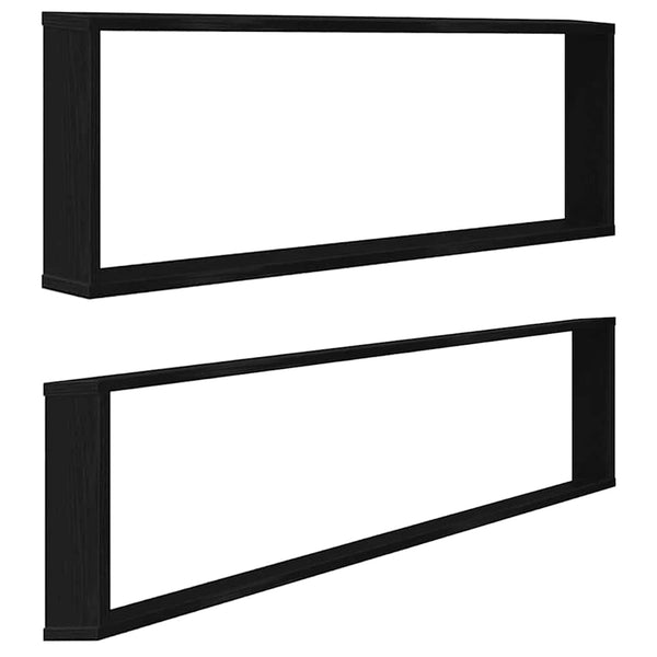 Würfelregale Schwarz Eichen-Optik, 2er Set