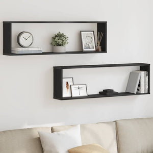 Würfelregale Schwarz Eichen-Optik, 2er Set