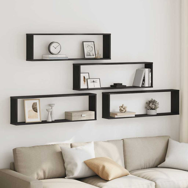 Würfelregale, 4er Set, Eichen-Optik, 100x15x30 cm