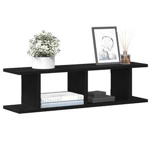 Wandregale 2er Set Schwarz Eiche 75cm