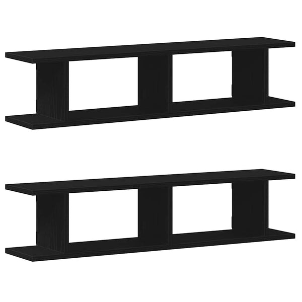 Wandregale 2er Set, Schwarz Eiche, 90cm