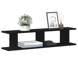 Wandregale 2er Set, Schwarz Eiche, 90cm