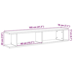 Wandregale 2er Set Schwarz Eiche 105cm