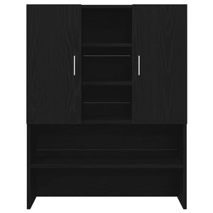 Waschmaschinenschrank Schwarz Eichenoptik 70,5x25,5x90 cm