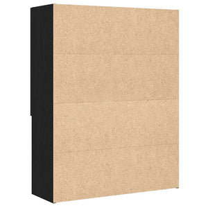 Waschmaschinenschrank Schwarz Eichenoptik 70,5x25,5x90 cm