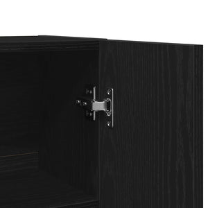 Waschmaschinenschrank Schwarz Eichenoptik 70,5x25,5x90 cm