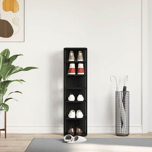 Schuhschrank Schwarz Eiche 25x27x102 cm