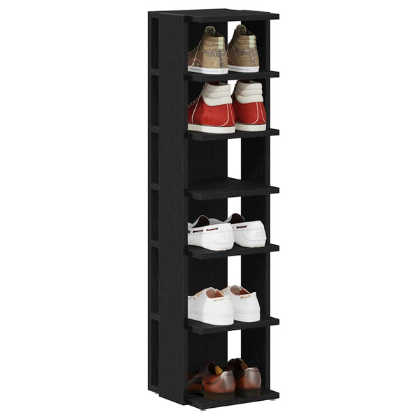 Schuhschrank Schwarz Eiche 25x27x102 cm